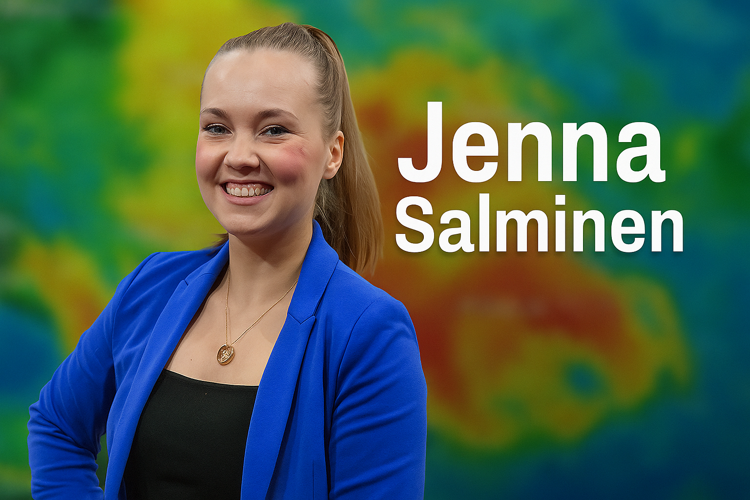 Meteorologi Jenna Salminen - pituus, paino ja televisiokameran näkökulma
